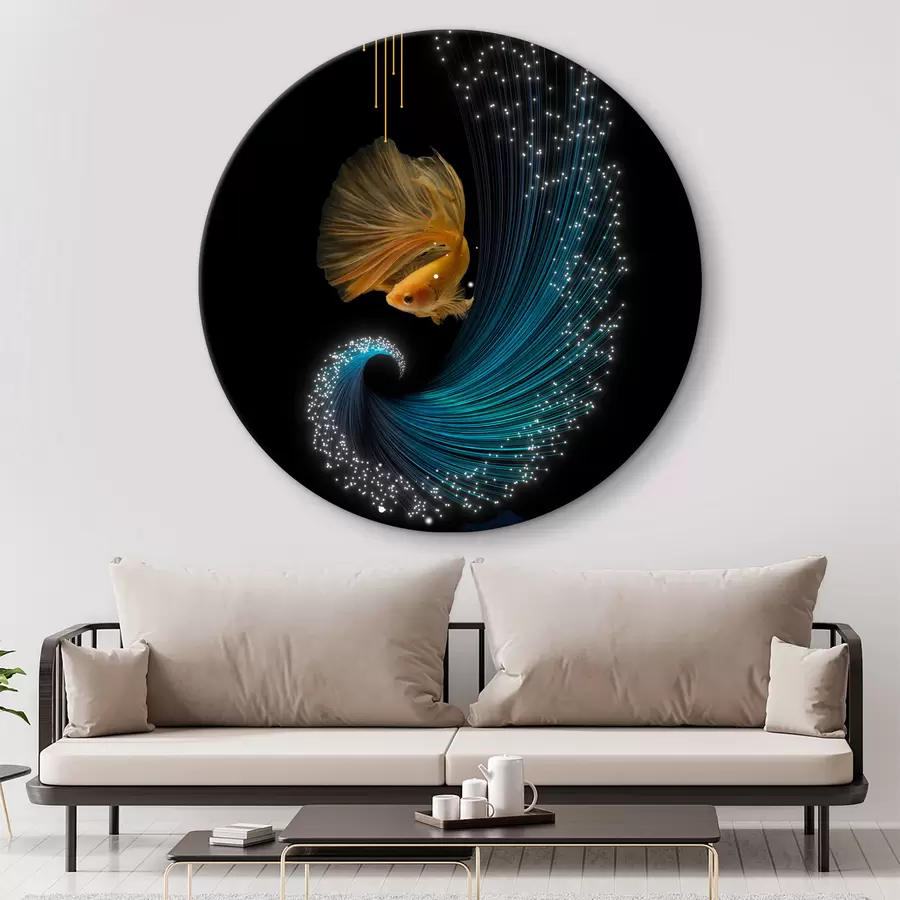  Schilderijen Een vis in een abstracte ruimte r02874