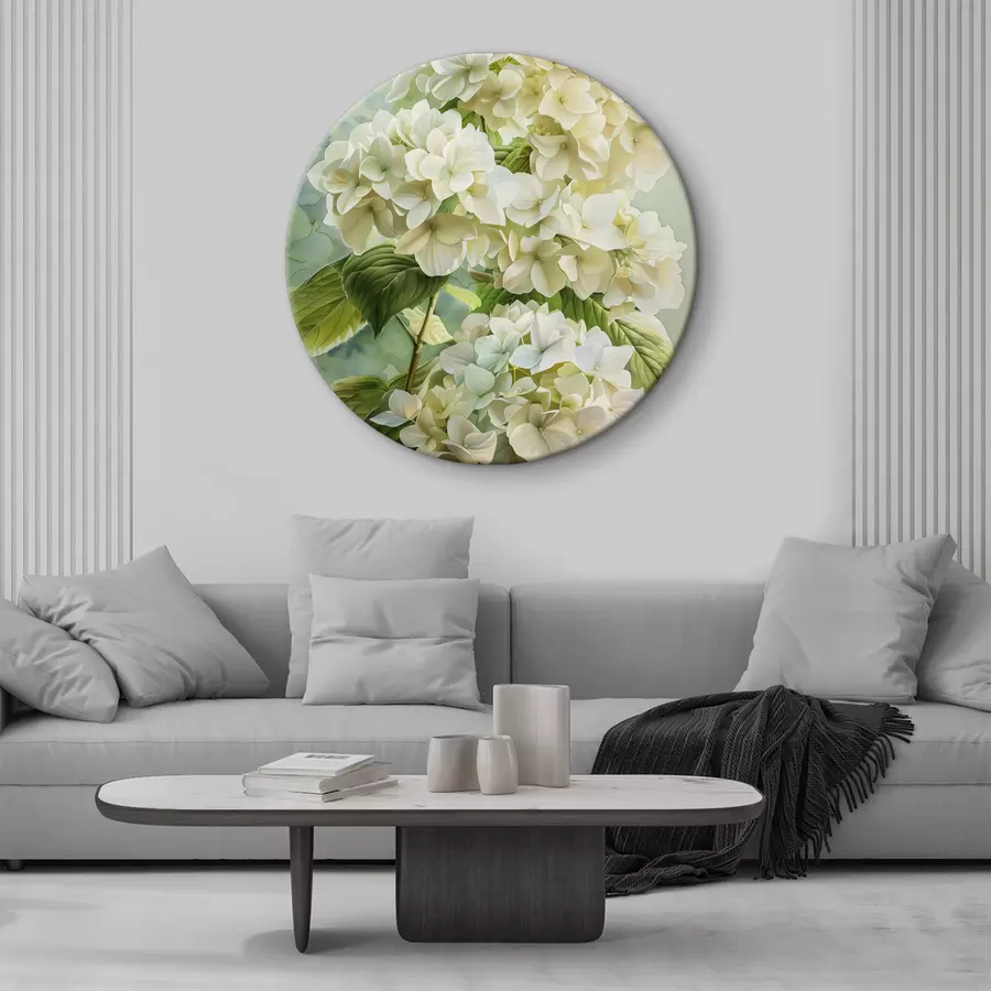  Schilderijen Hortensia bloem, bloemen, zachte natuurlijke kleuren, aquareltekening r39782