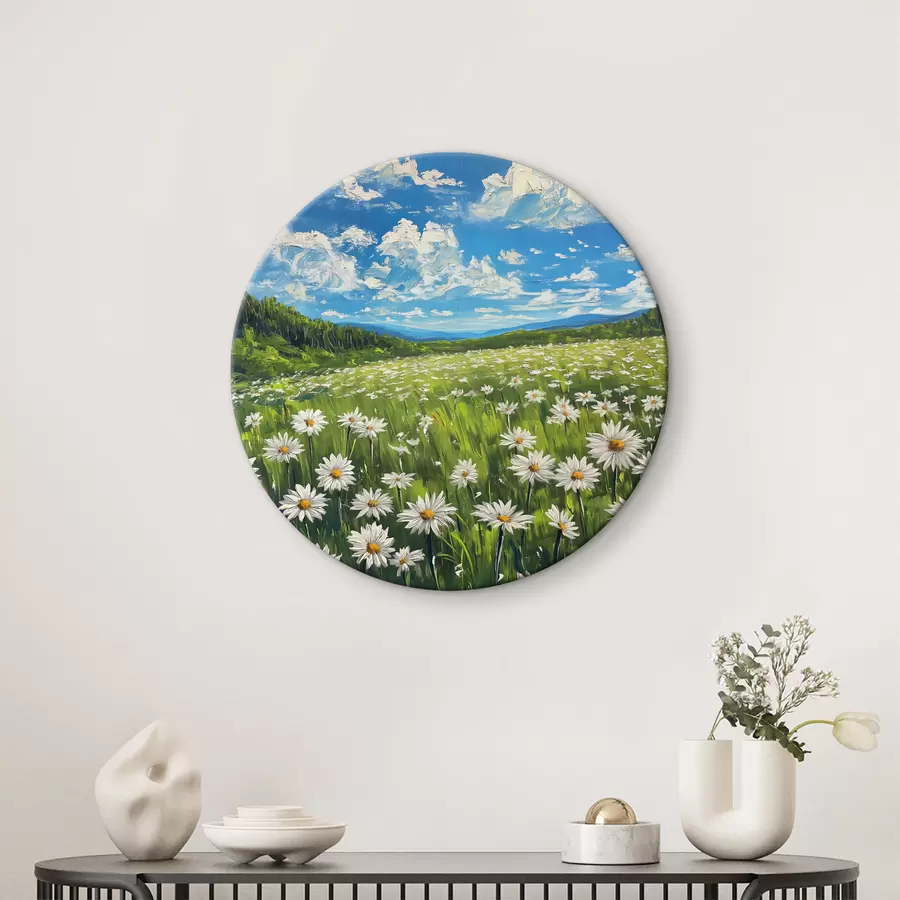  Peintures paysage de marguerites sur le terrain r40255