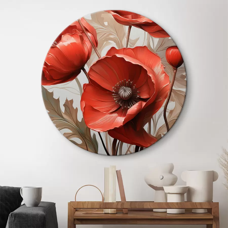  Peintures Grands coquelicots rouges avec des peintures à l'huile r38732