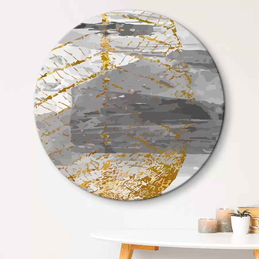  Schilderijen Blad op grijze en witte achtergrond r36483