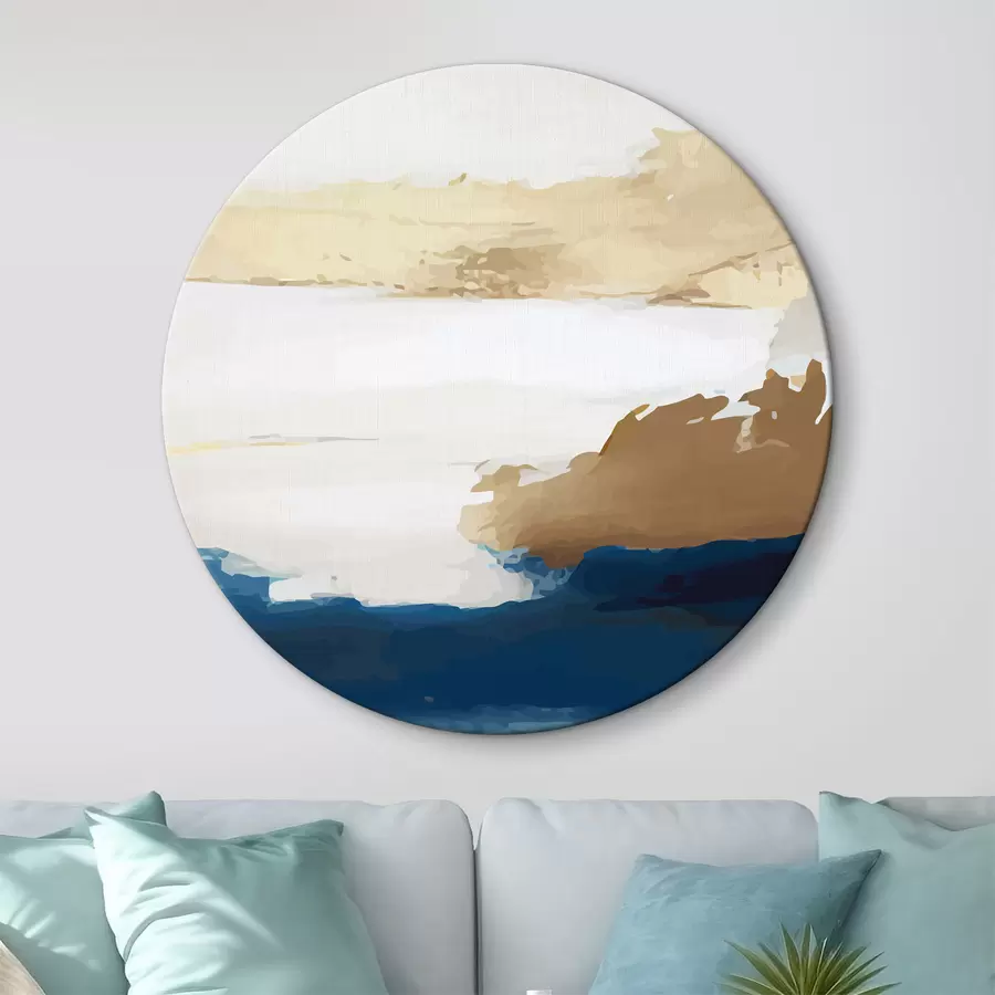  Schilderijen Lichte abstractie met blauwe accenten r36622