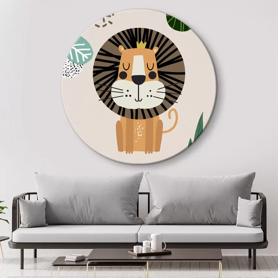  Schilderijen Leeuw in de jungle in safaristijl, boho r39095