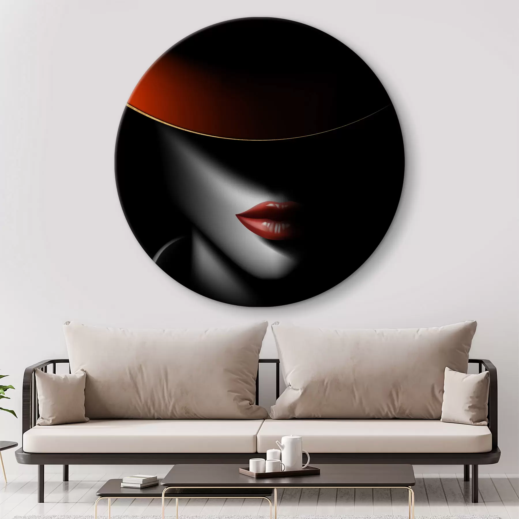  Schilderijen Lip, flitsfotografie e hoed r03483