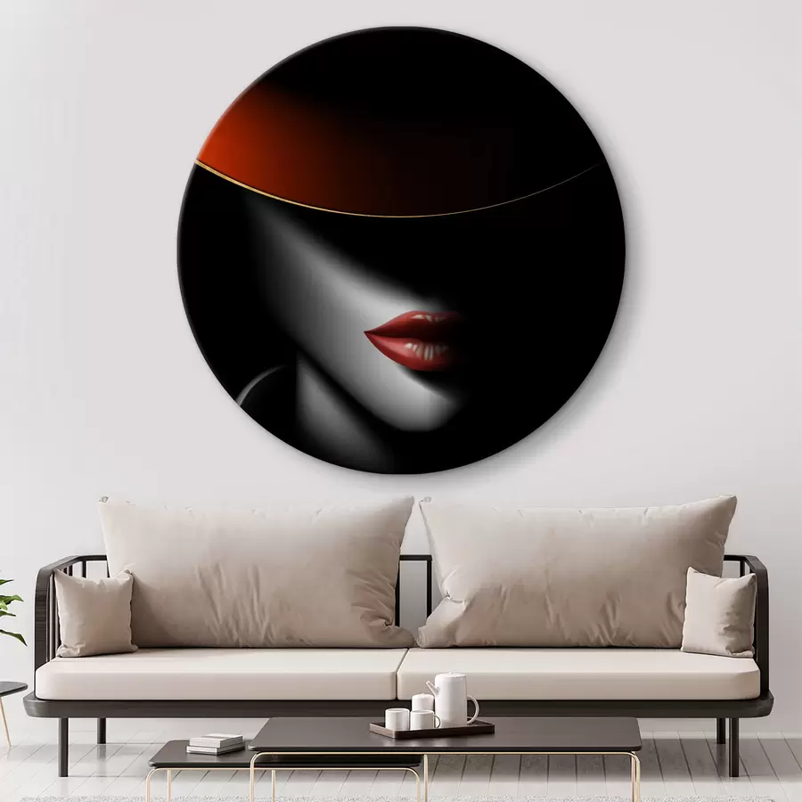  Schilderijen Lip, flitsfotografie e hoed r03483