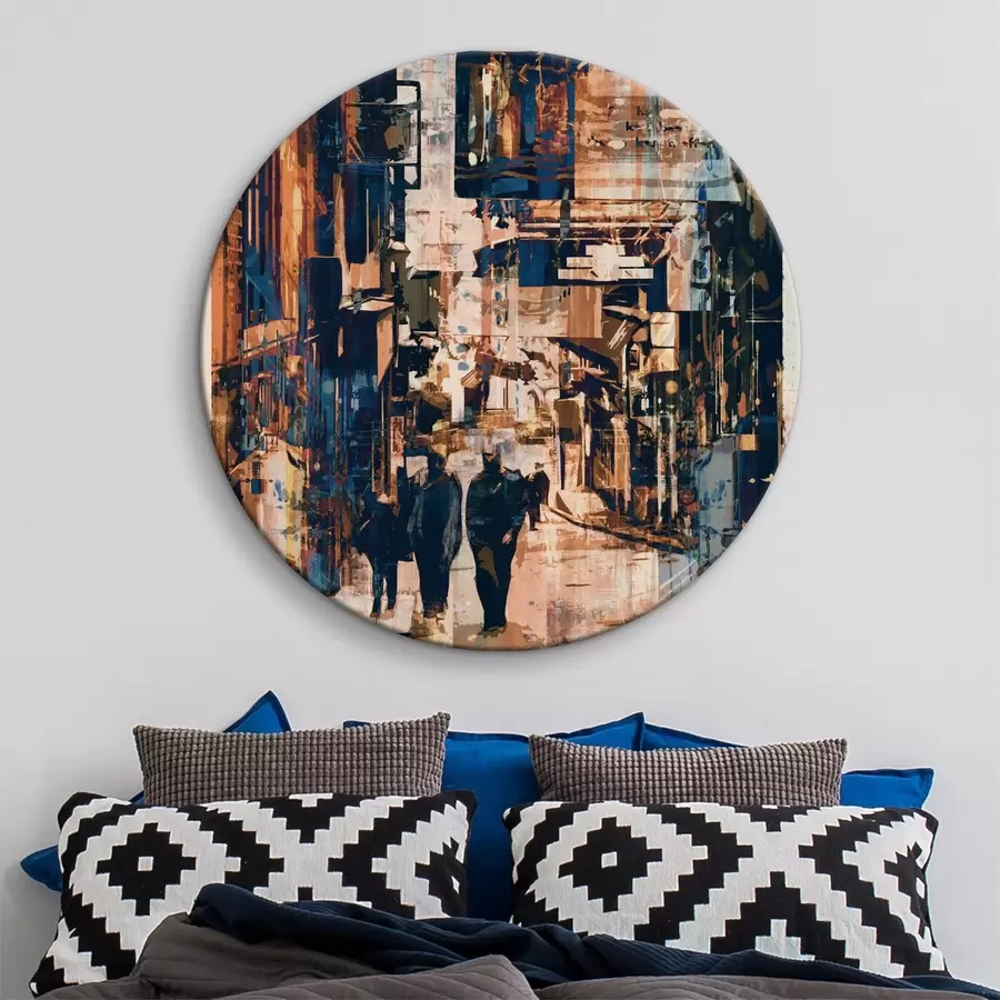  Schilderijen Moderne abstractie grunge drukke stedelijke straat in Amerika r37081