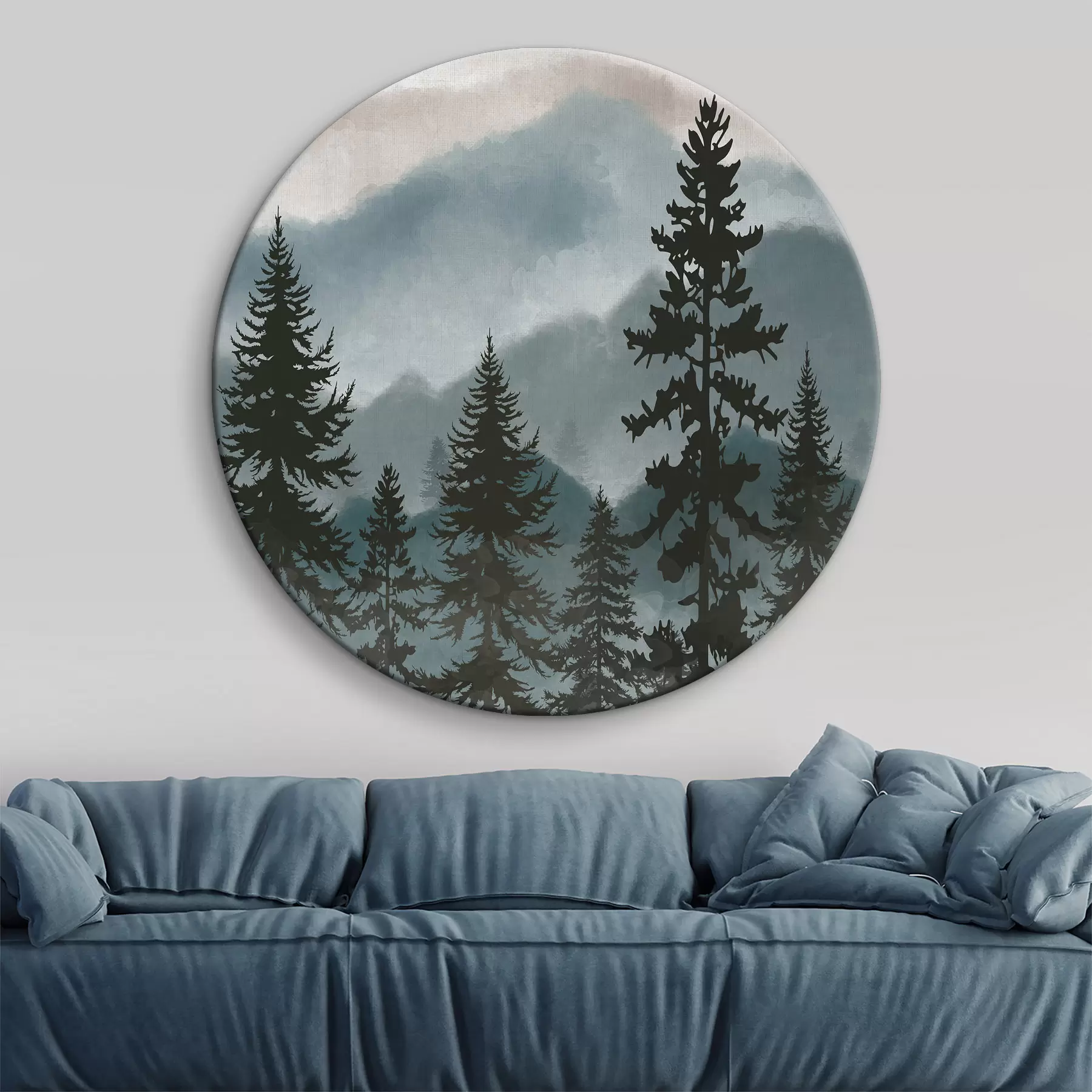  Peintures Paysage de montagne avec sapins en aquarelle r37017