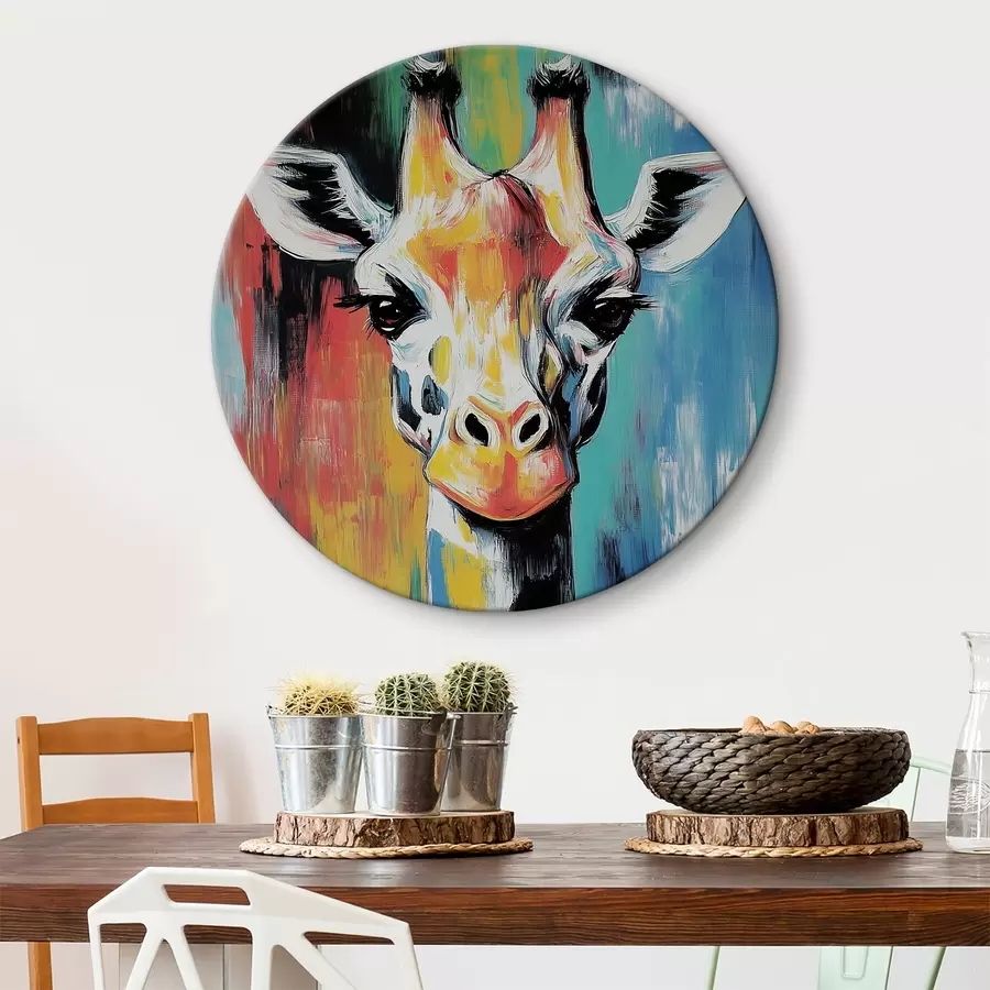  Schilderijen Veelkleurige giraffe r40349