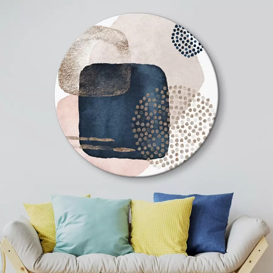  Schilderijen Patronen in marine, blush en stippen r35989