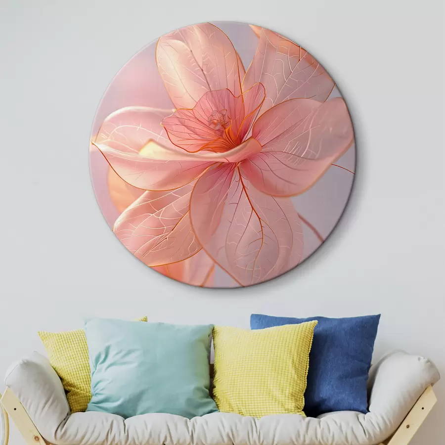  Peintures Fleurs rose tendre aux lignes douces : minimalisme et détails délicats r39632