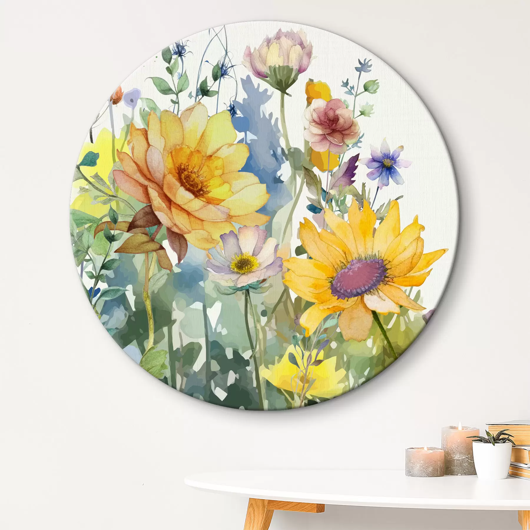  Schilderijen Zomerse aquarel wilde bloemen r39340
