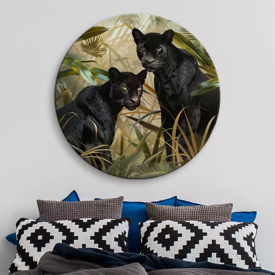  Schilderijen Twee panters in de jungle r38509