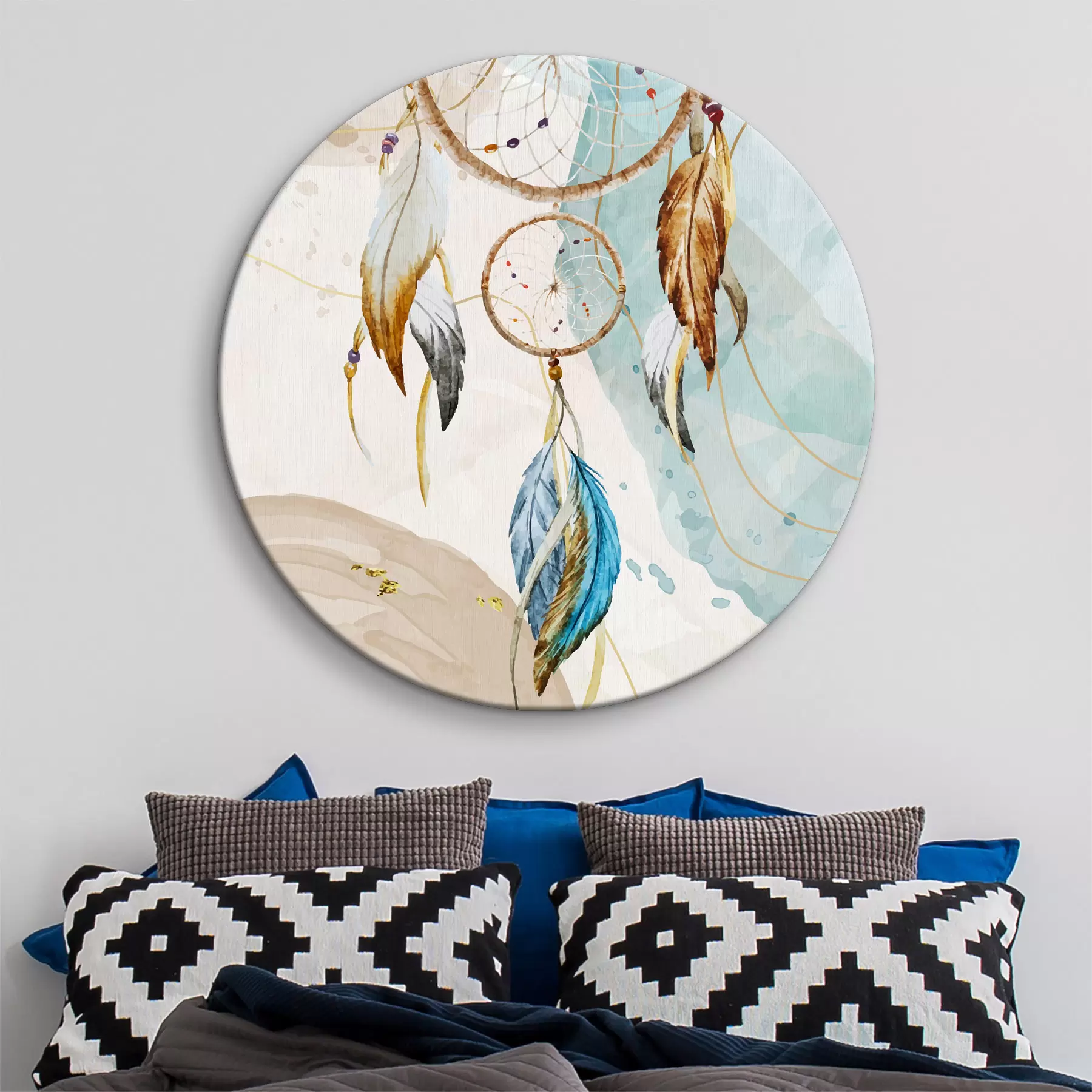  Peintures aquarelle, attrape rêve, plumes, pastel r38330