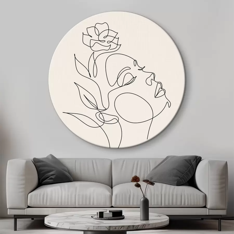  Peintures Visage de femme, abstraction, ligne, naturel r38011