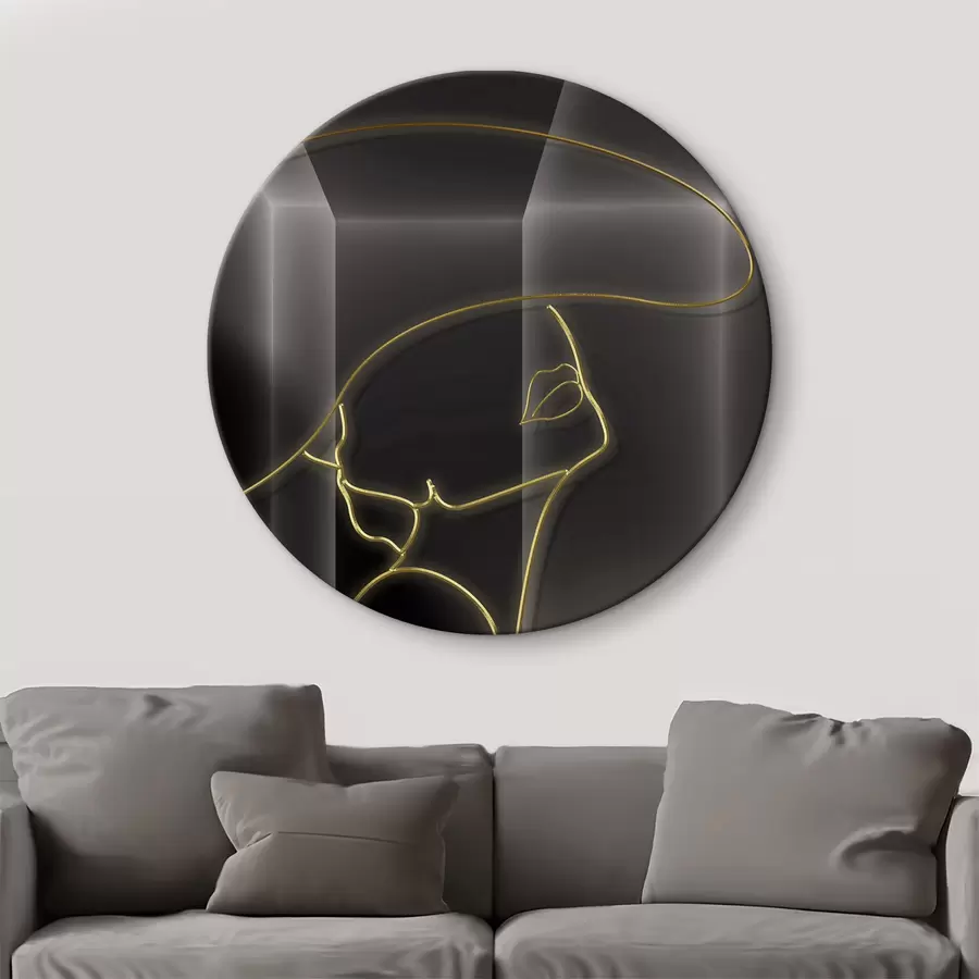  Peintures Femme avec un chapeau sur fond de lune r01416