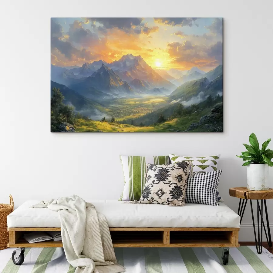  Schilderijen dageraad in de bergen s42004