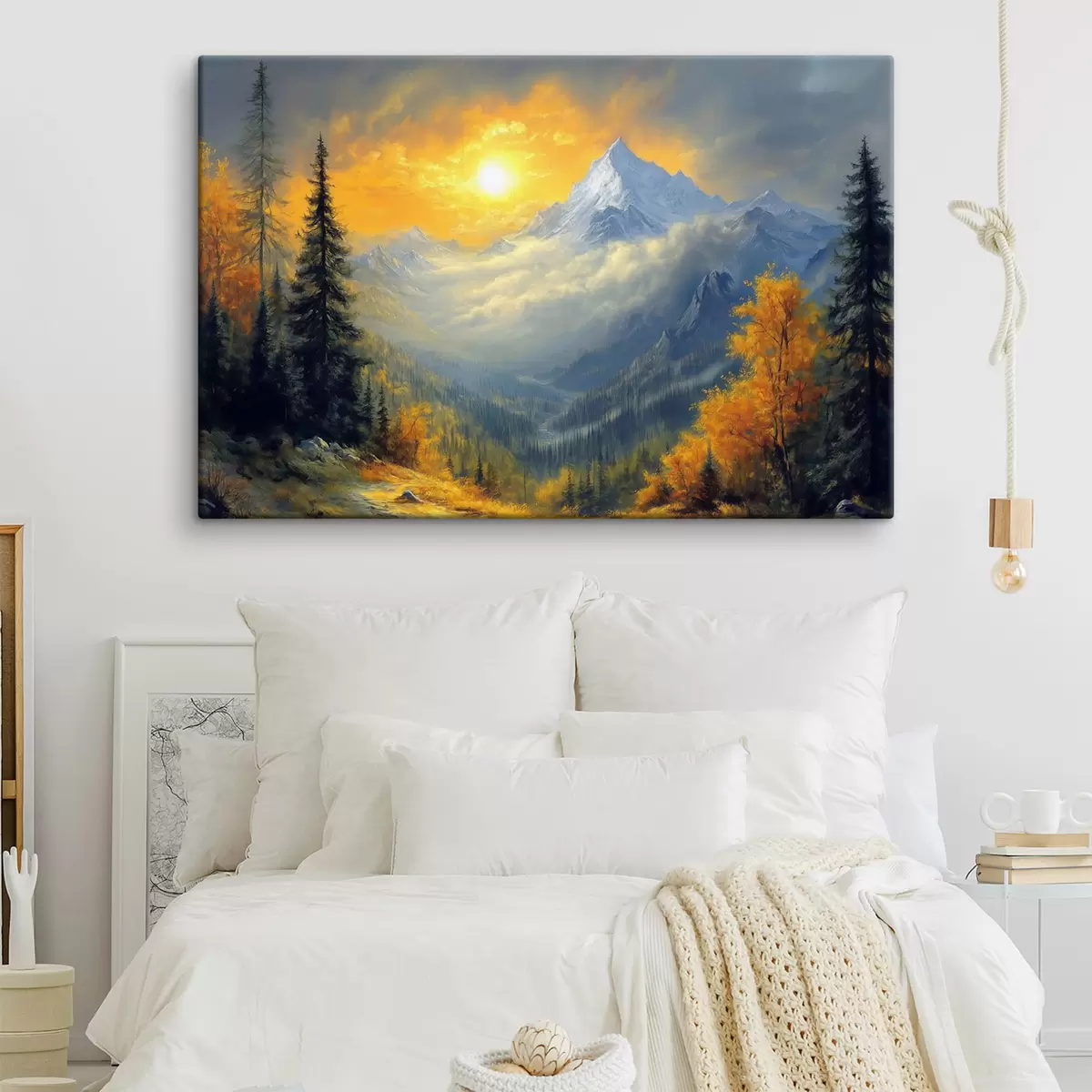  Peintures le soleil sur les montagnes en automne s42006