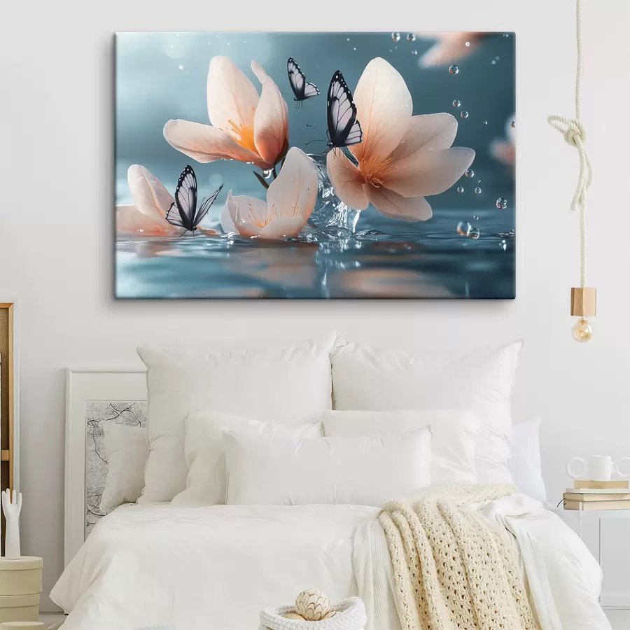  Peintures fleurs délicates sur l'eau s42008