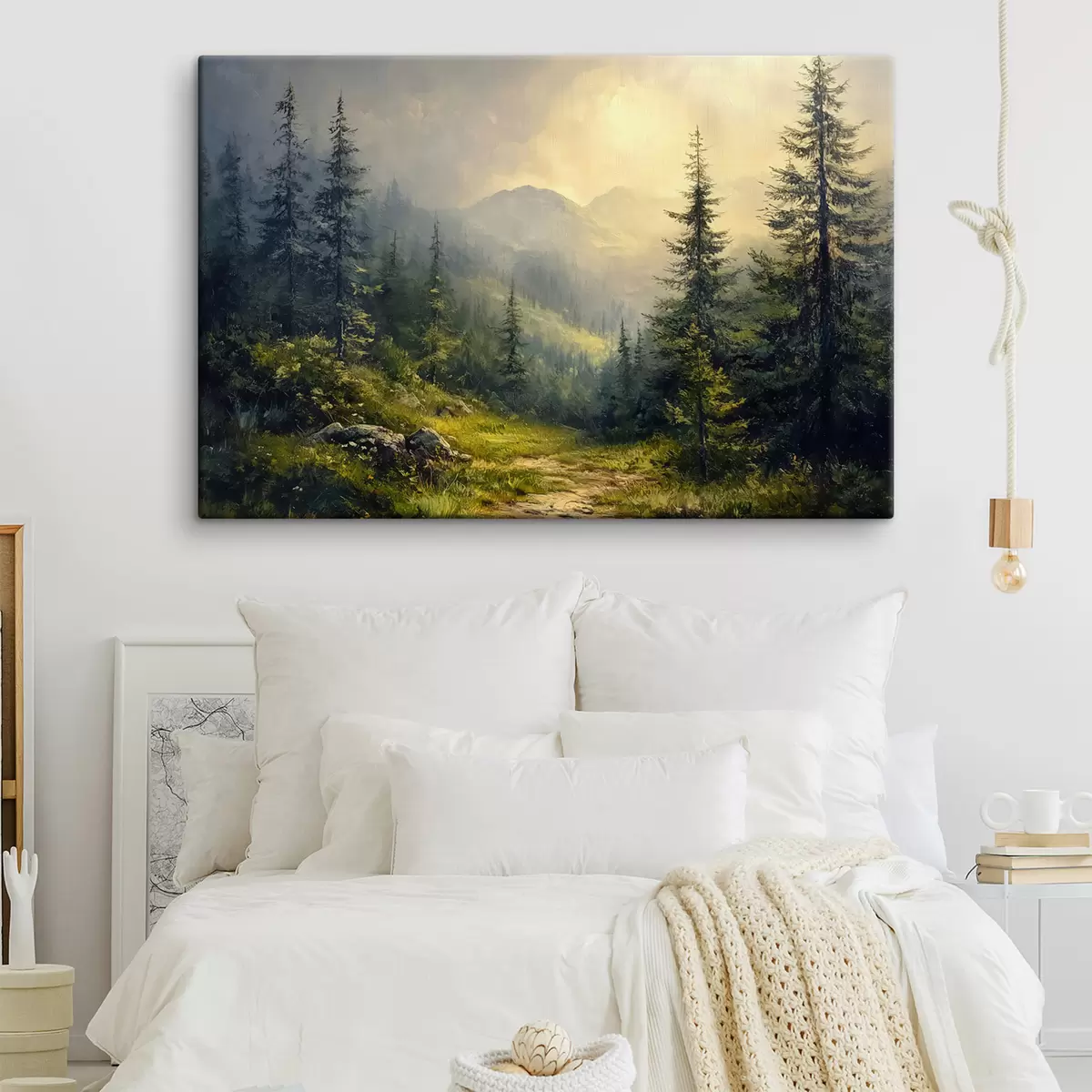 Peintures les montagnes dans le brouillard et les arbres s42019
