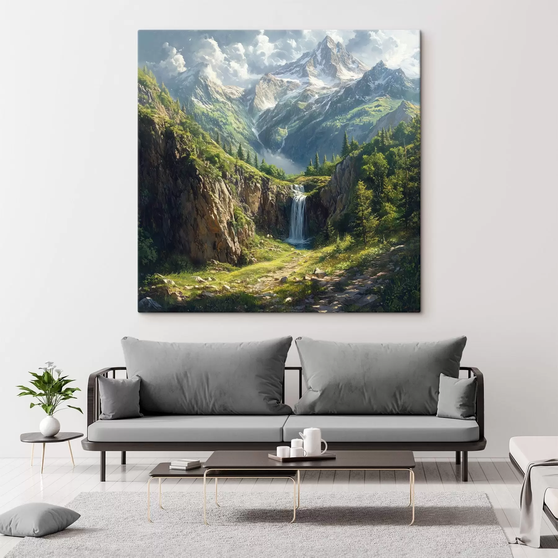  Peintures montagnes et chutes d'eau s42020