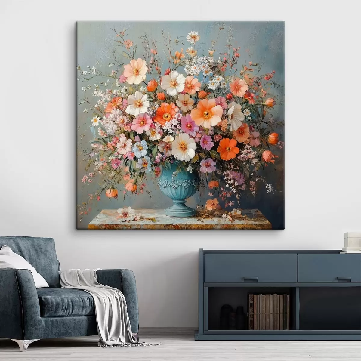  Schilderijen heldere wilde bloemen in een vaas s42022