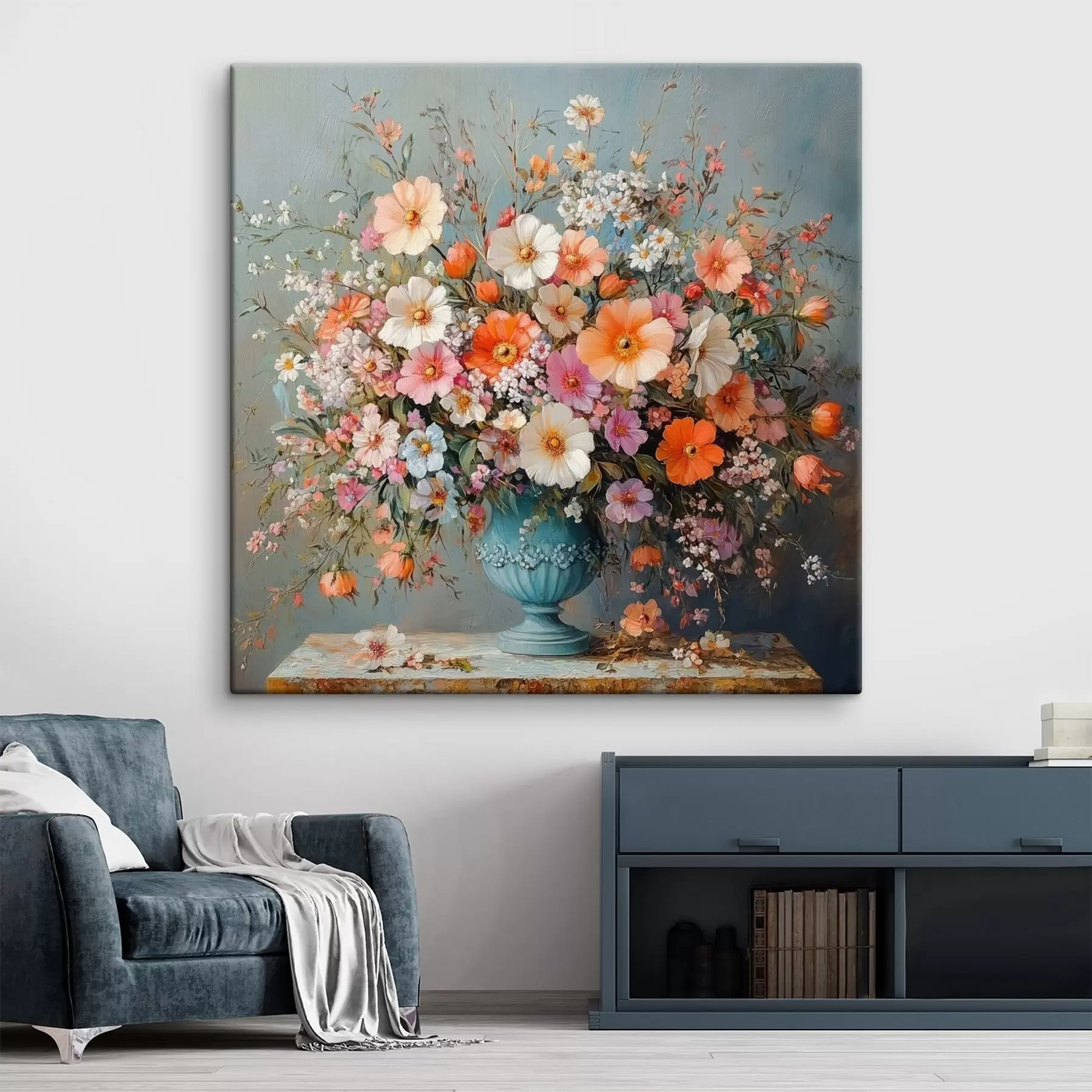  Schilderijen heldere wilde bloemen in een vaas s42022