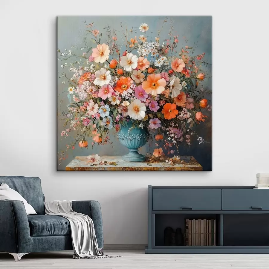  Peintures fleurs sauvages brillantes dans un vase s42022