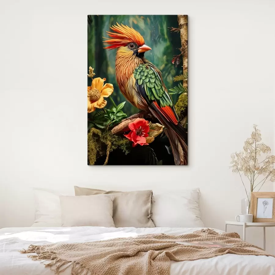  Peintures un oiseau lumineux sur une branche s42028