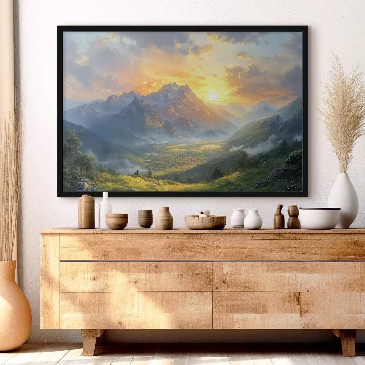 Affiche l'aube dans les montagnes f42004