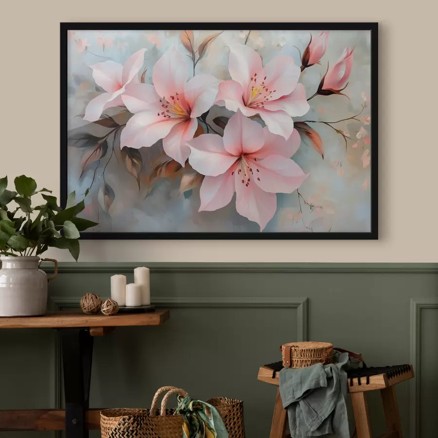 Fotobehang delicate roze bloemen f42010