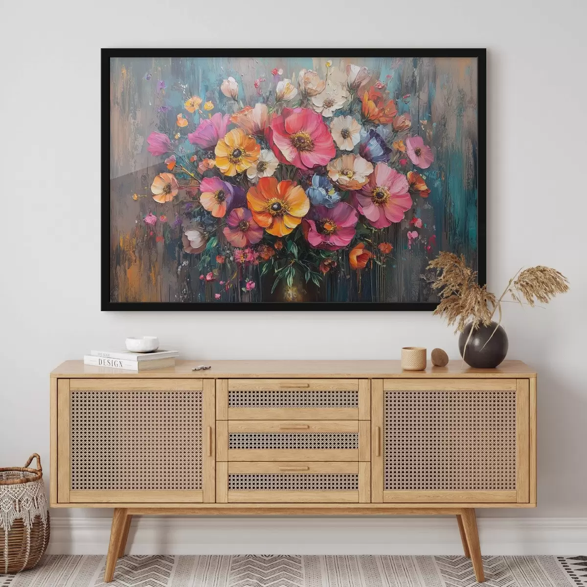 Affiche bouquet multicolore f42018