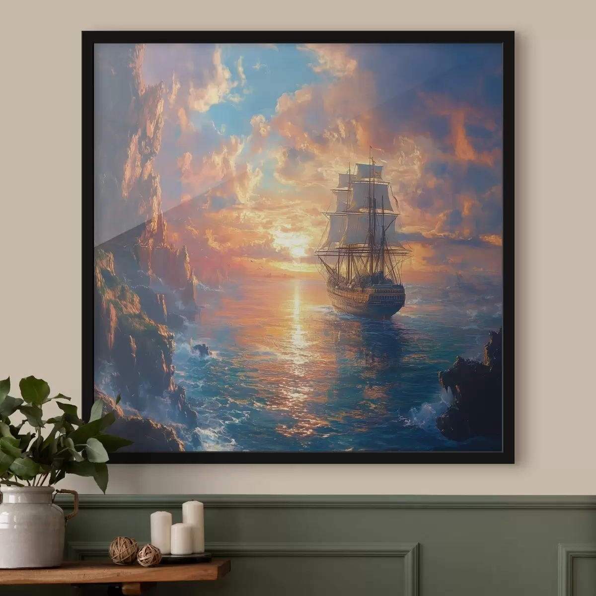 Poster schip op zee f42024
