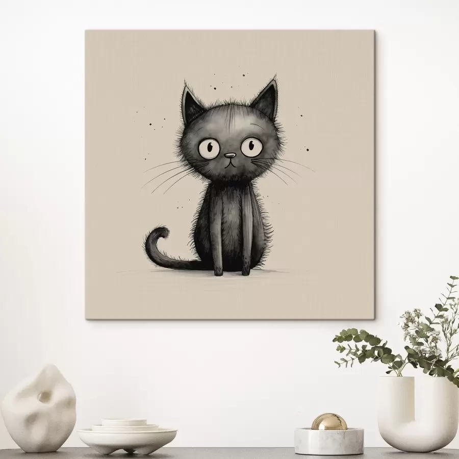  Peintures Minimalisme du chat noir s42033