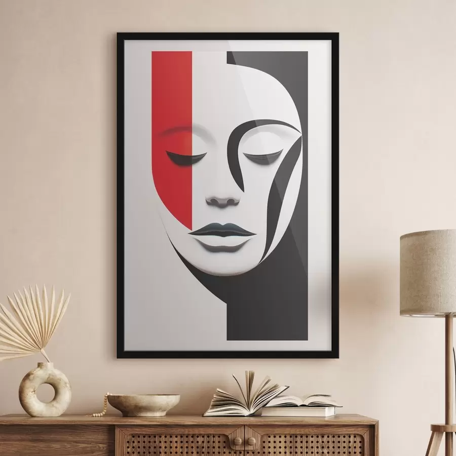 Papier peint photo Portrait abstrait minimaliste d'une fille f42032