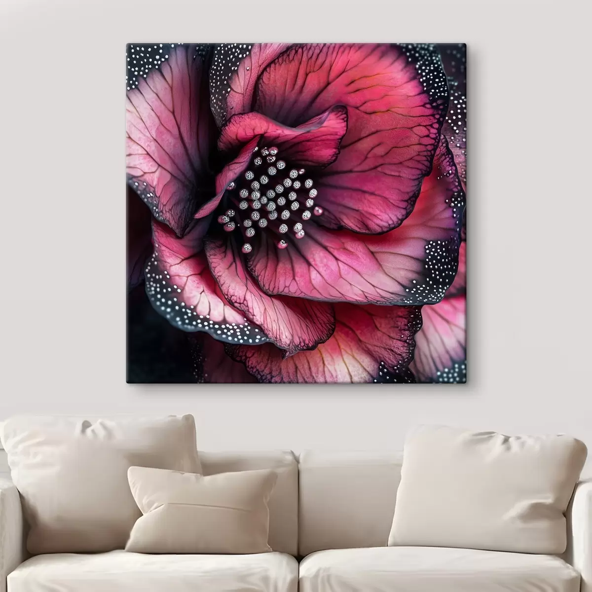  Peintures Un bégonia luxueux aux teintes rouges et roses s41977