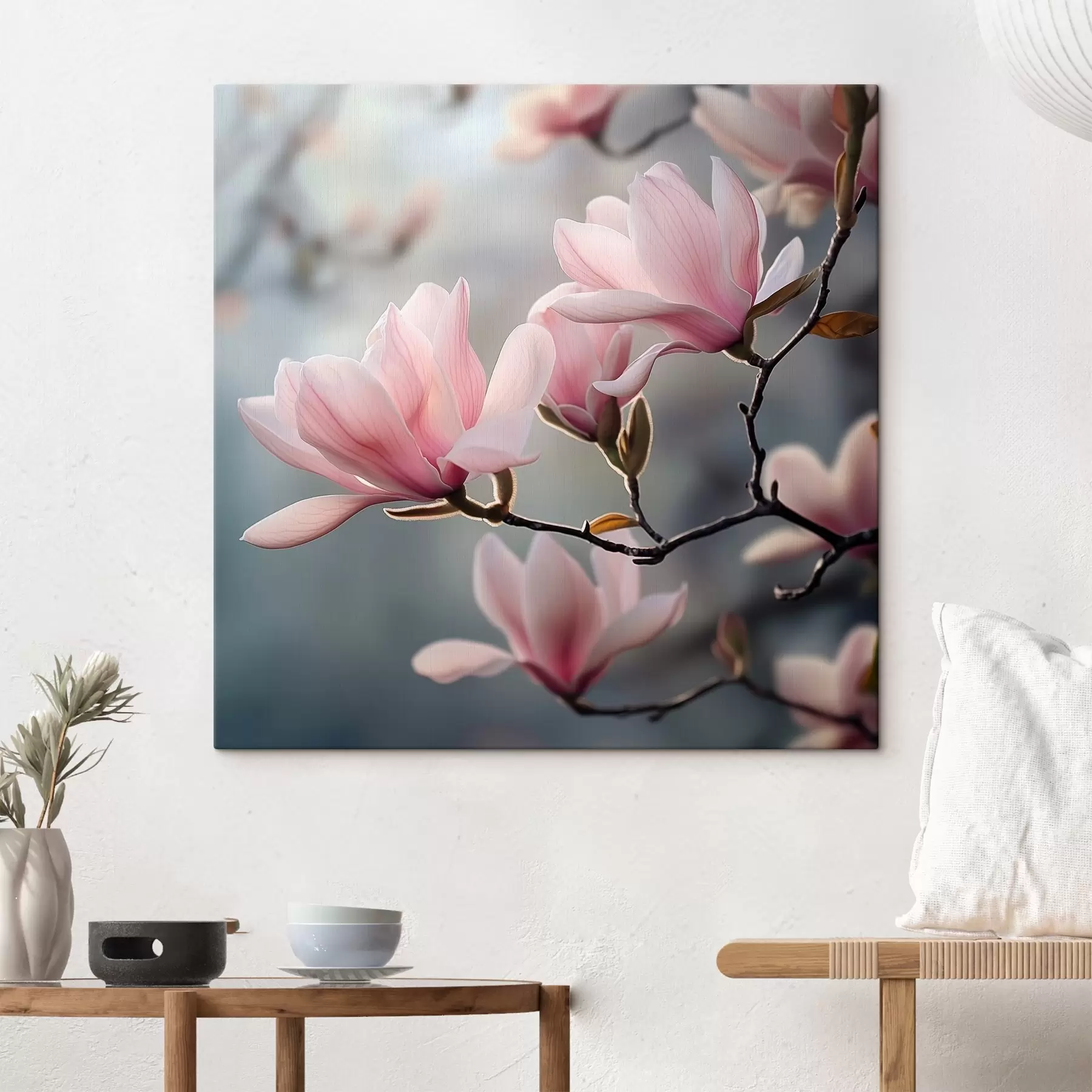 Fotobehang Magnolia bloemen op een tak s42042