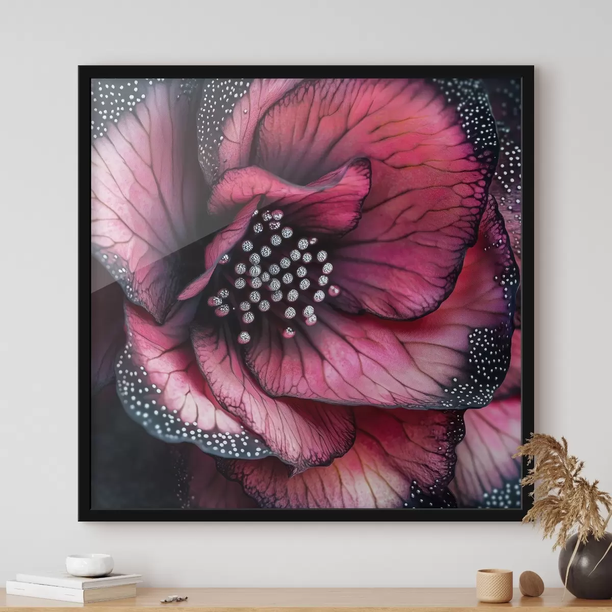 Poster Een luxe begonia in rode en roze tinten f41977