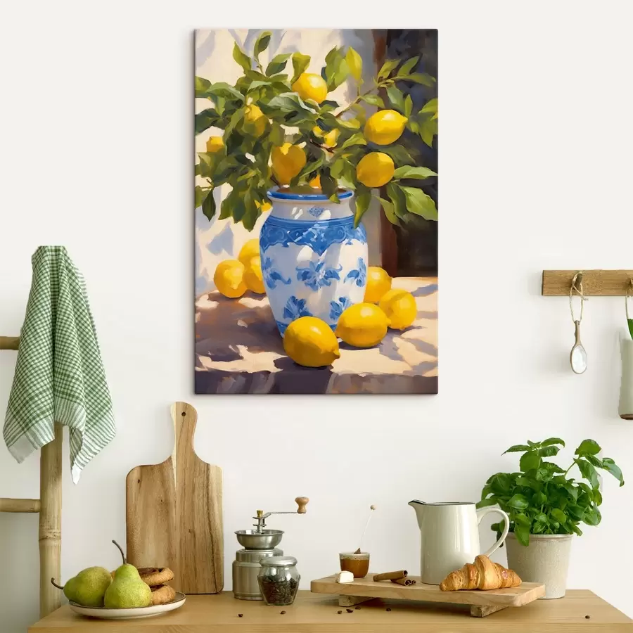 Papier peint photo Vase et citrons s41790