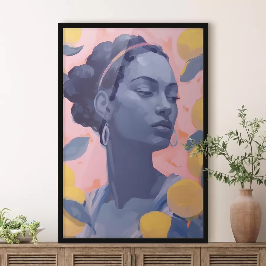 Fotobehang Meisje en citroenen f41789