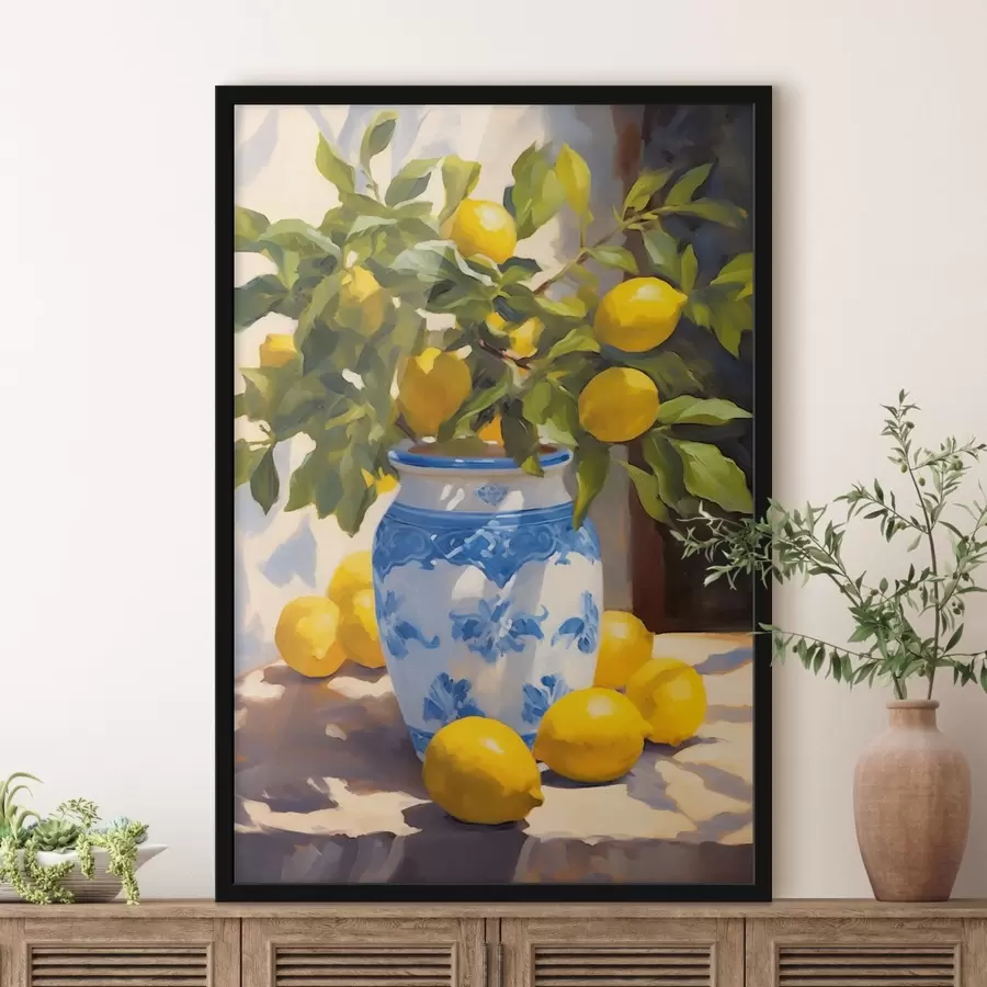 Papier peint photo Vase et citrons f41790