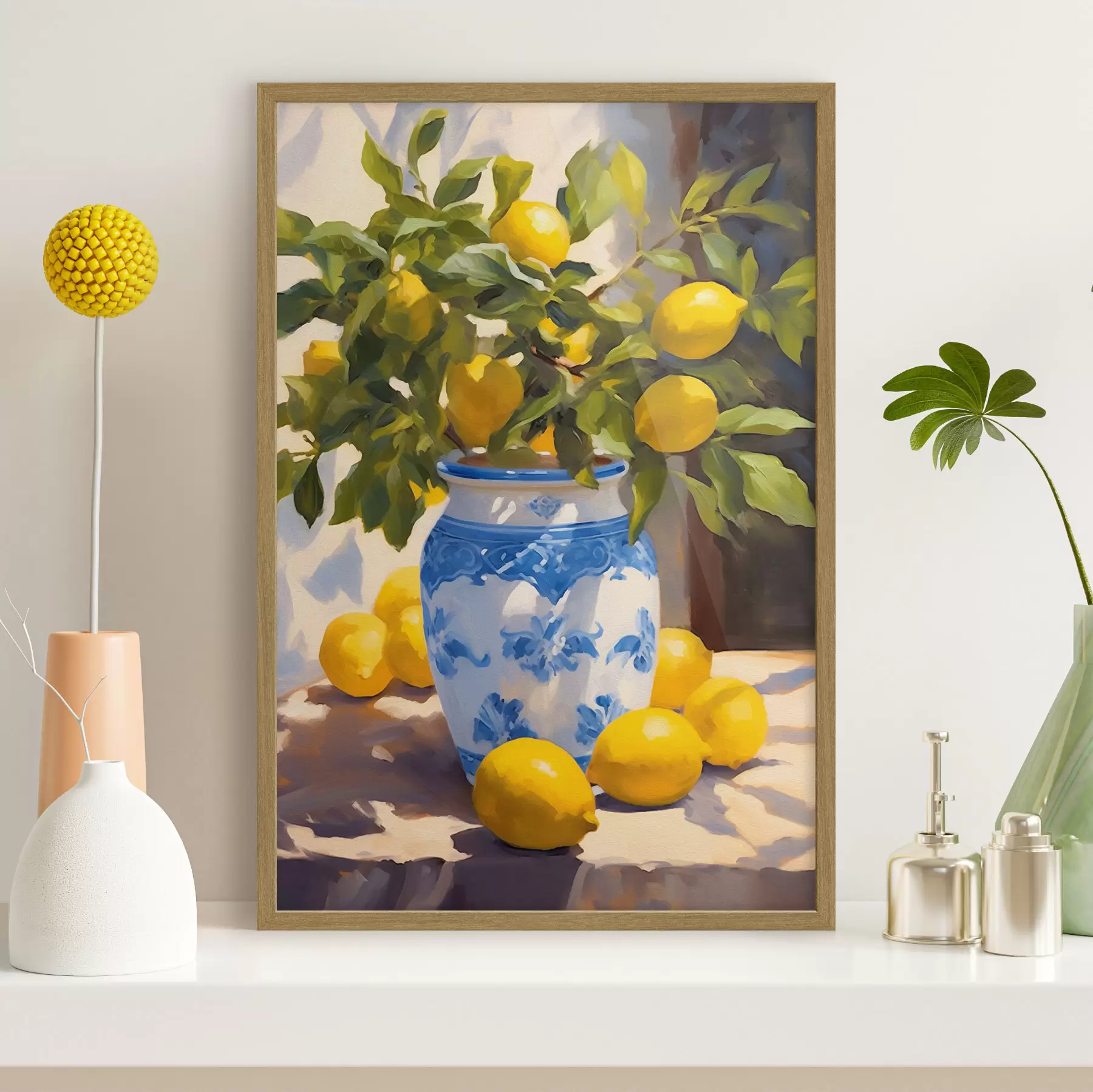 Papier peint photo Vase et citrons f41790