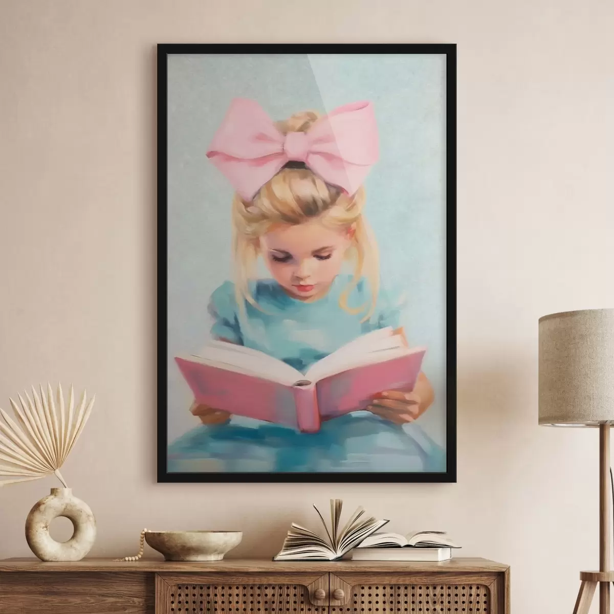 Affiche Petite fille et livre f41800