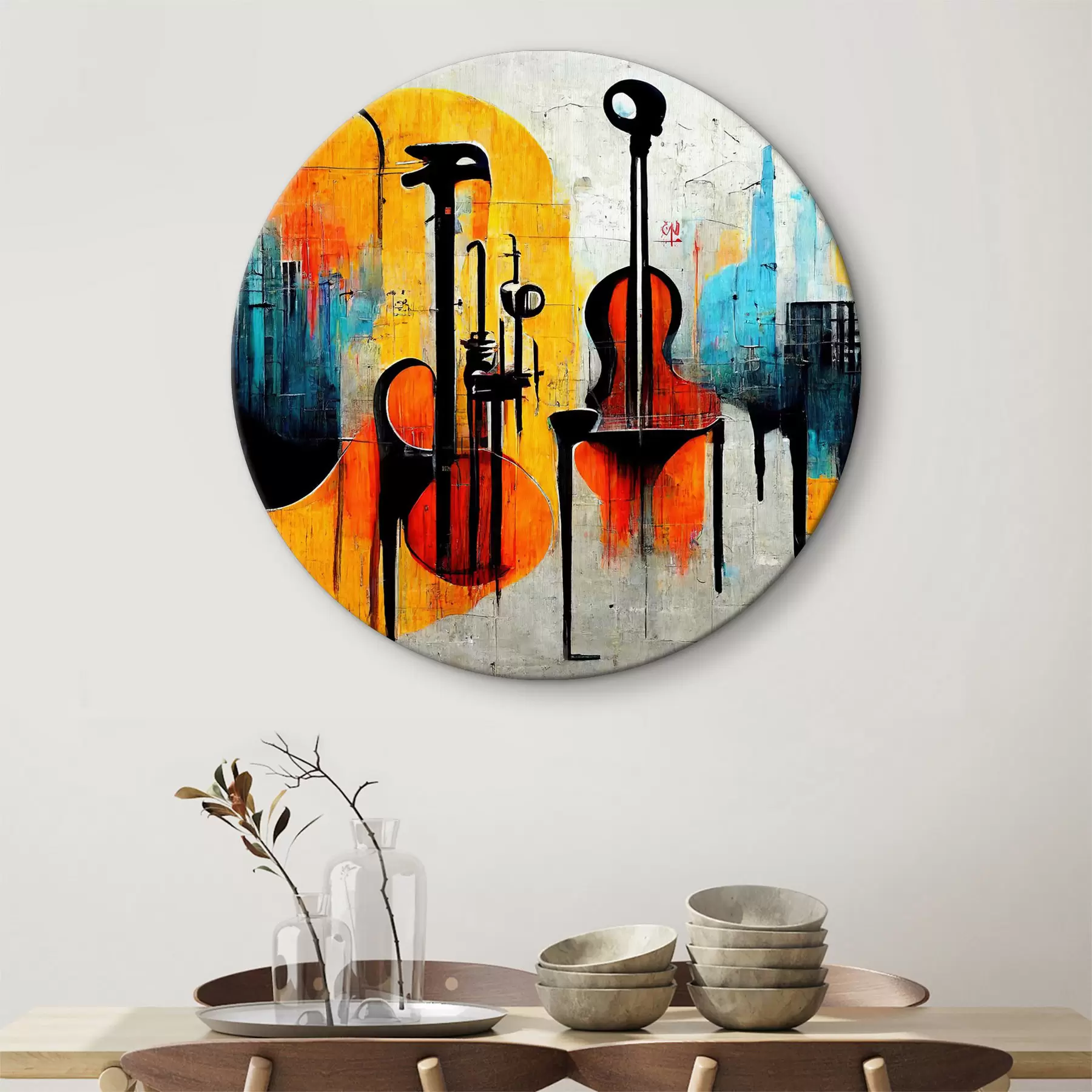  Schilderijen Muziekinstrument, kunstverf en verf r33044