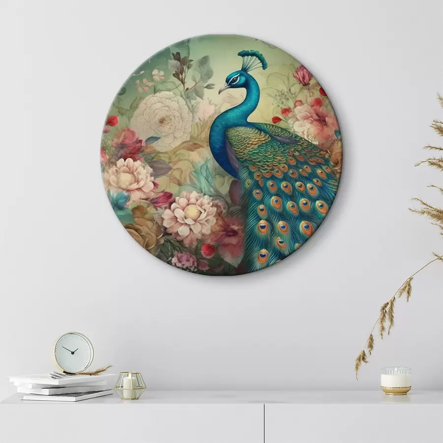  Peintures Paon dans les fleurs en style vintage r34869