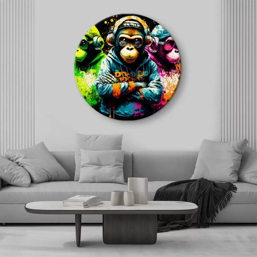  Peintures Manche, primate et police r34887