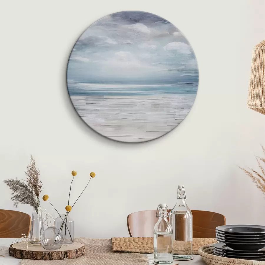  Schilderijen Abstractie met kleuren in grijs- en blauwtinten r35715