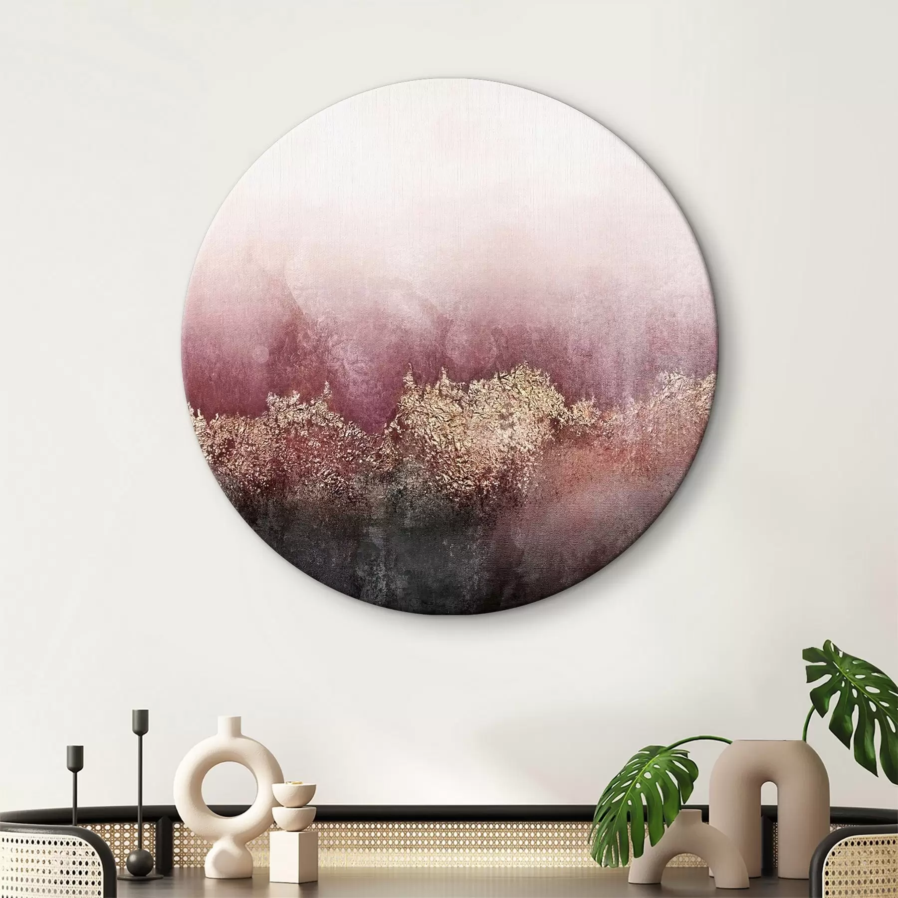  Peintures Abstraction dans les tons bordeaux r35844