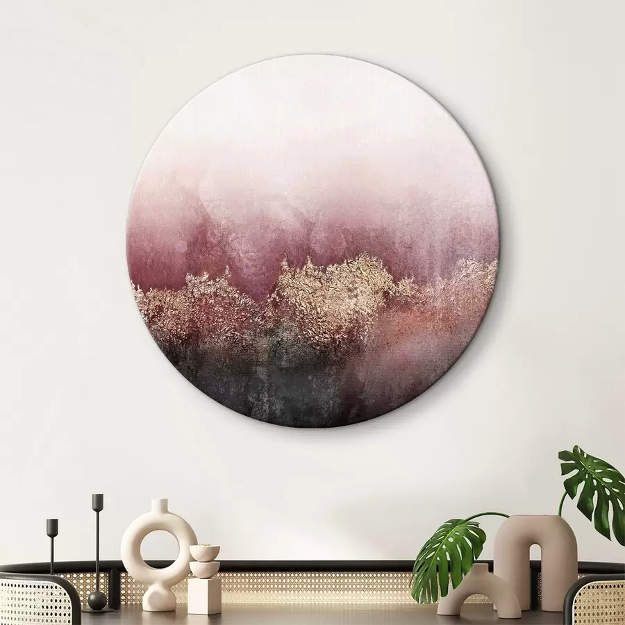  Schilderijen Abstractie in bordeauxrode tinten r35844