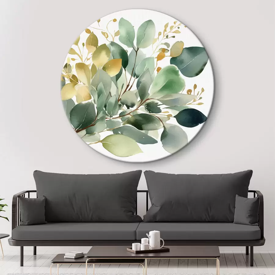  Schilderijen Boeket van eucalyptustakken in aquarelstijl r36365