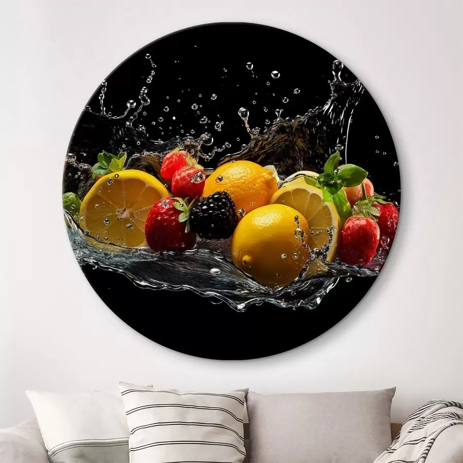  Peintures Fruits dans les éclaboussures d'eau r37044